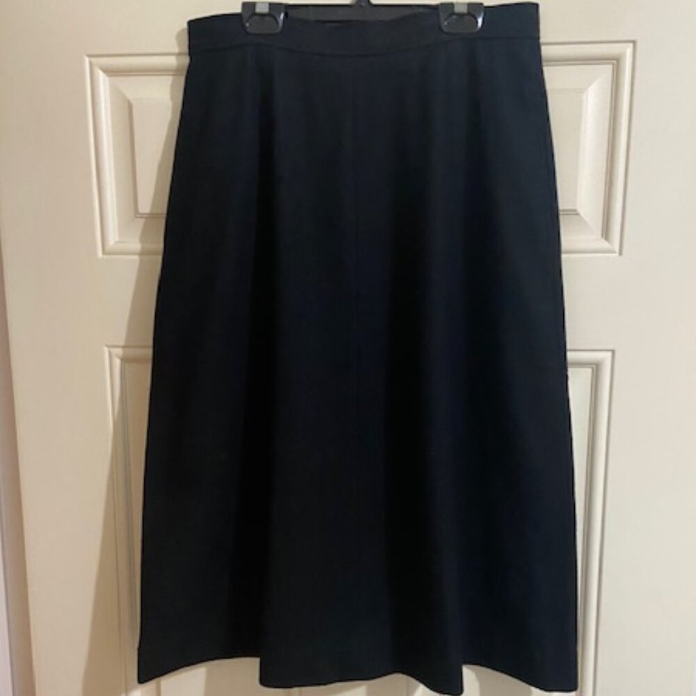 Vintage Young Pendleton 100% Virgin Wool Black A-Line Skirt